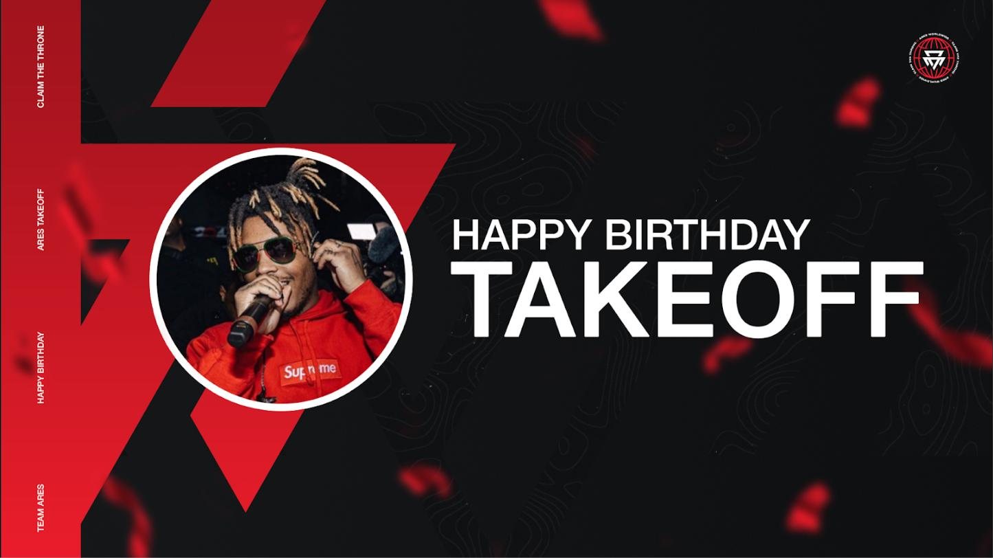 Happy birthday Takeoff graphic