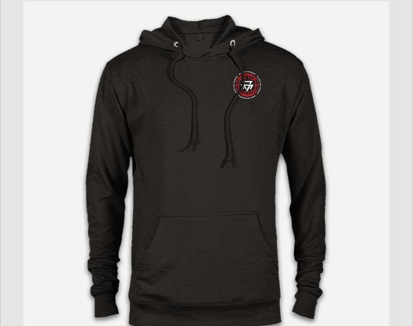 Crown hoodie, front — Crown crest on the chest