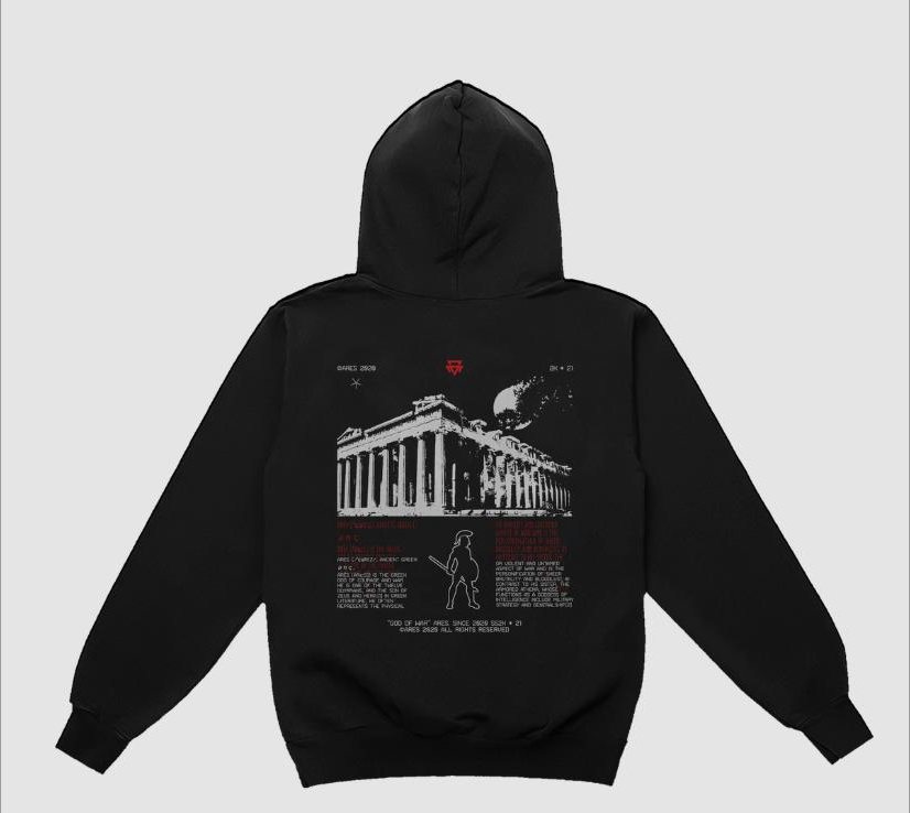 God of War hoodie, Red edition, back