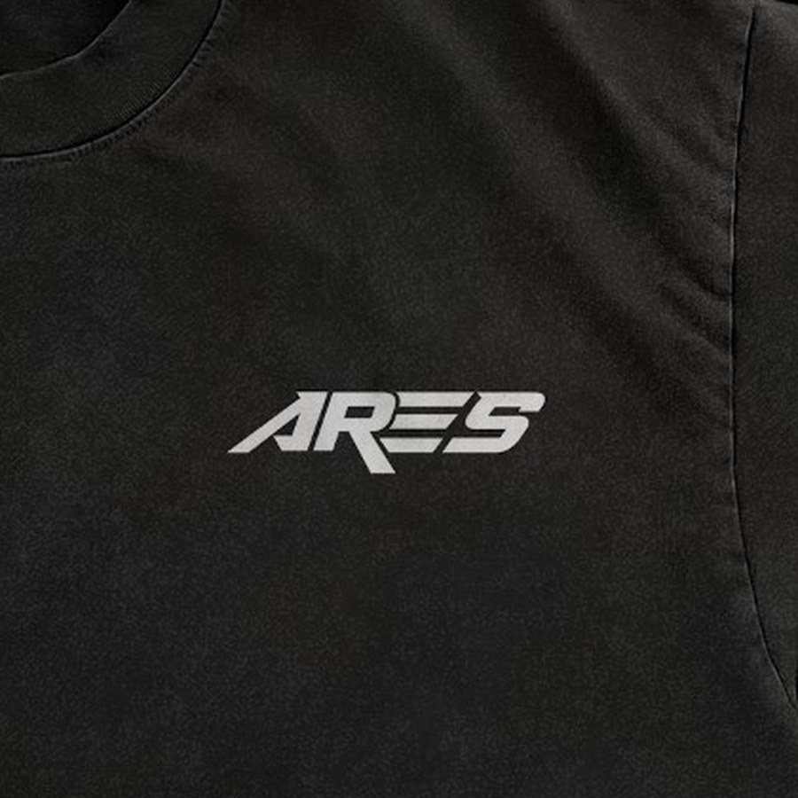 2023 tee chest print — the ARES wordmark